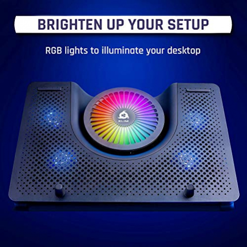 KLIM Nova + Laptop-RGB-Kühler- 11 bis 19 Zoll + Laptop-Gaming-Kühlung + USB-Lüfter + Stabil und leise + Mac- und PS4-kompatibel + Neuheit 2020