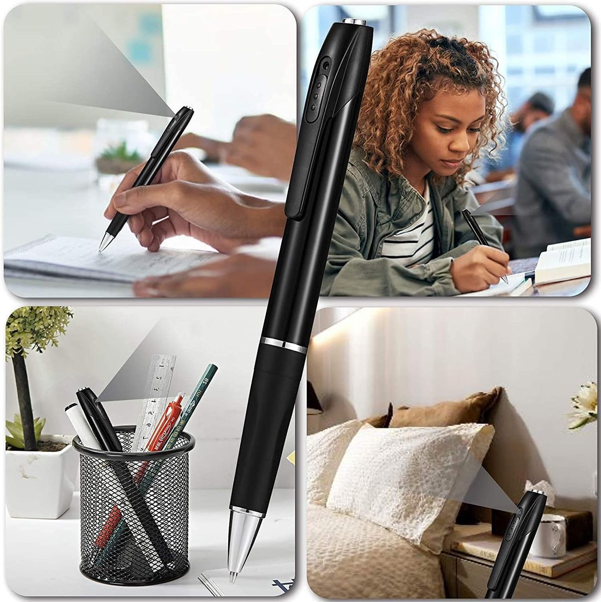 MAGENDARA A1 Mini Stiftkamera 1080p, tragbare Pen-Kamera, Spionage-Kamera mit 32GB, Wi-Fi, 150 Min Akku, Innen, Schwarz