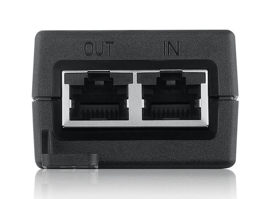 Zyxel POE12-30W-EU0101F PoE Injector 2.5 Gigabit Ethernet, 30 W PoE+ (IEEE 802.3at), Power over Ethernet, Wandmontage, Schwarz, EU Stecker