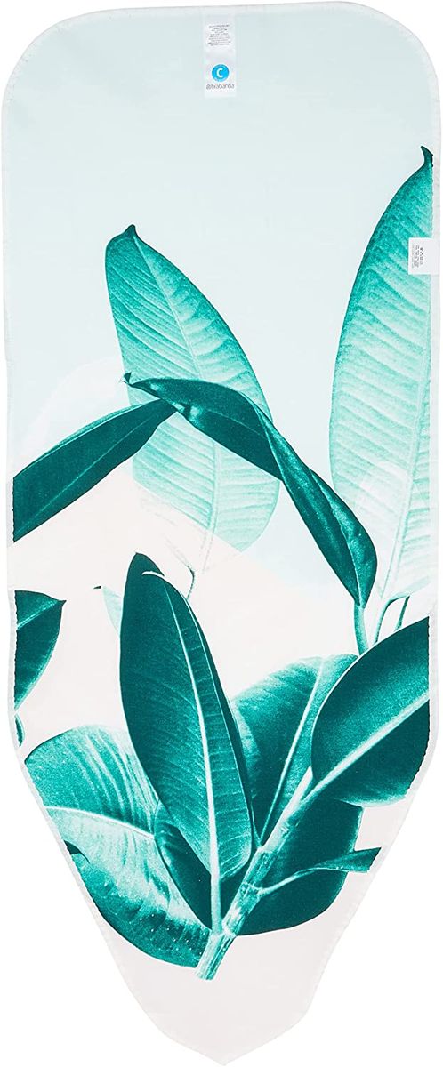 Brabantia Ironing Board Cover C, 124 x 45 cm, 2mm Foam, Cotton, Tropical Leaves, 2mm Foam Tropical Leaves
