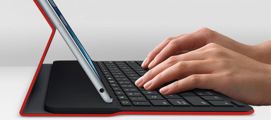 logitech Type+ Tastatur für Mobilgeräte Bluetooth RED (ESP Layout - QWERTY)