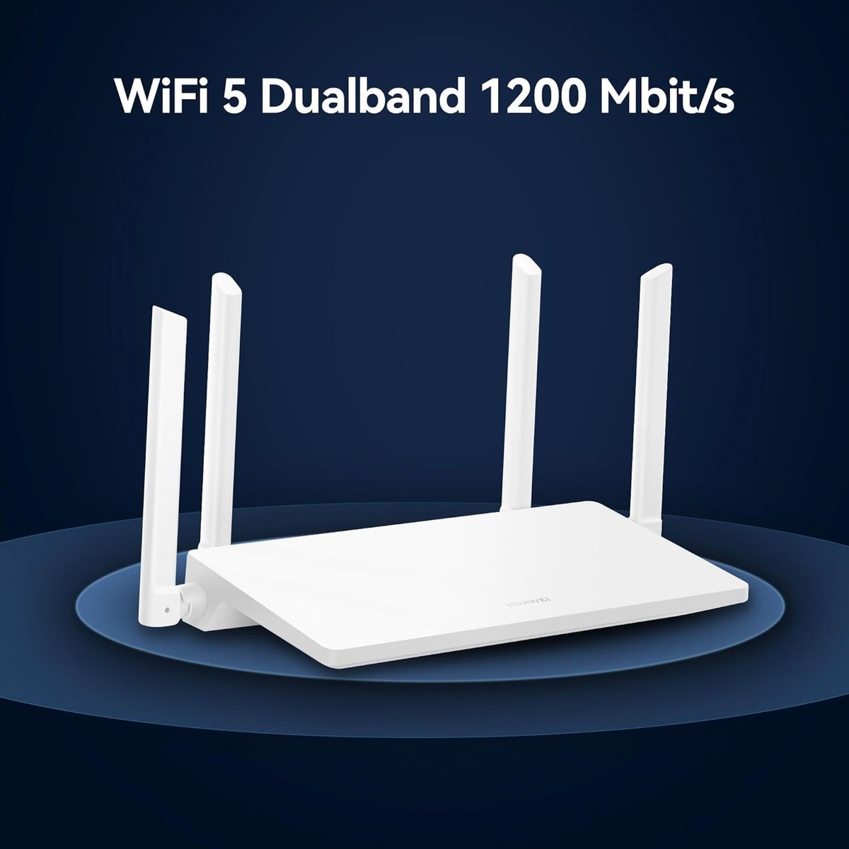 HUAWEI WS5203-22 WiFi AX1 AC1200 Dualband WLAN-Router, Wi‑Fi 5, 4x Gigabit-LAN, 1x WAN, EasySetting, Huawei AI Life, Visualisierte WLAN-Diagnose, EU