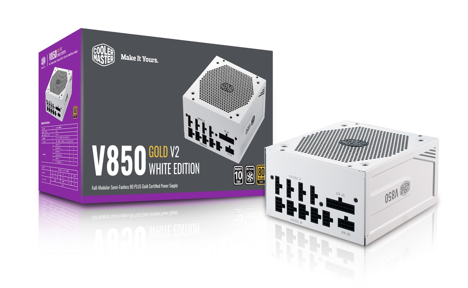 Cooler Master V850 Gold-V2 White Edition Netzteil 850 W 80 PLUS Gold Vollständig modular ATX 2.51 Weiß