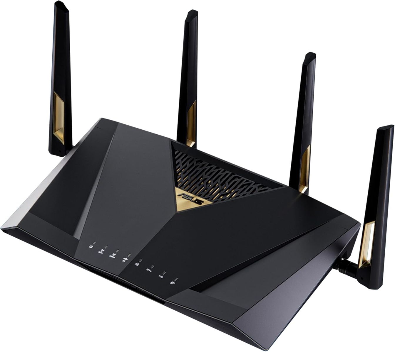 ASUS RT-BE88U WLAN-Router Wi‑Fi 7 Dual-Band (2,4/5 GHz), 10 Gigabit Ethernet, 9x LAN, SFP+, USB, Schwarz/Grau
