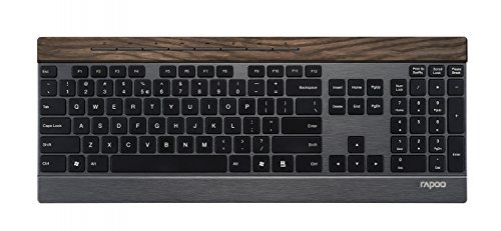 Rapoo E9260 Multi-Mode Wireless Tastatur Holzapplikation (DEU Layout - QWERTZ)