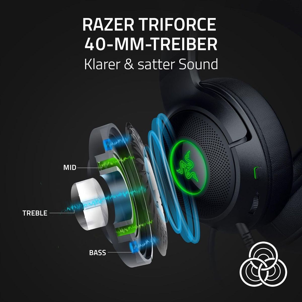 Razer Kraken Kitty V2 Gaming Headset USB Virtual 7.1 Surround-Sound for PC Black