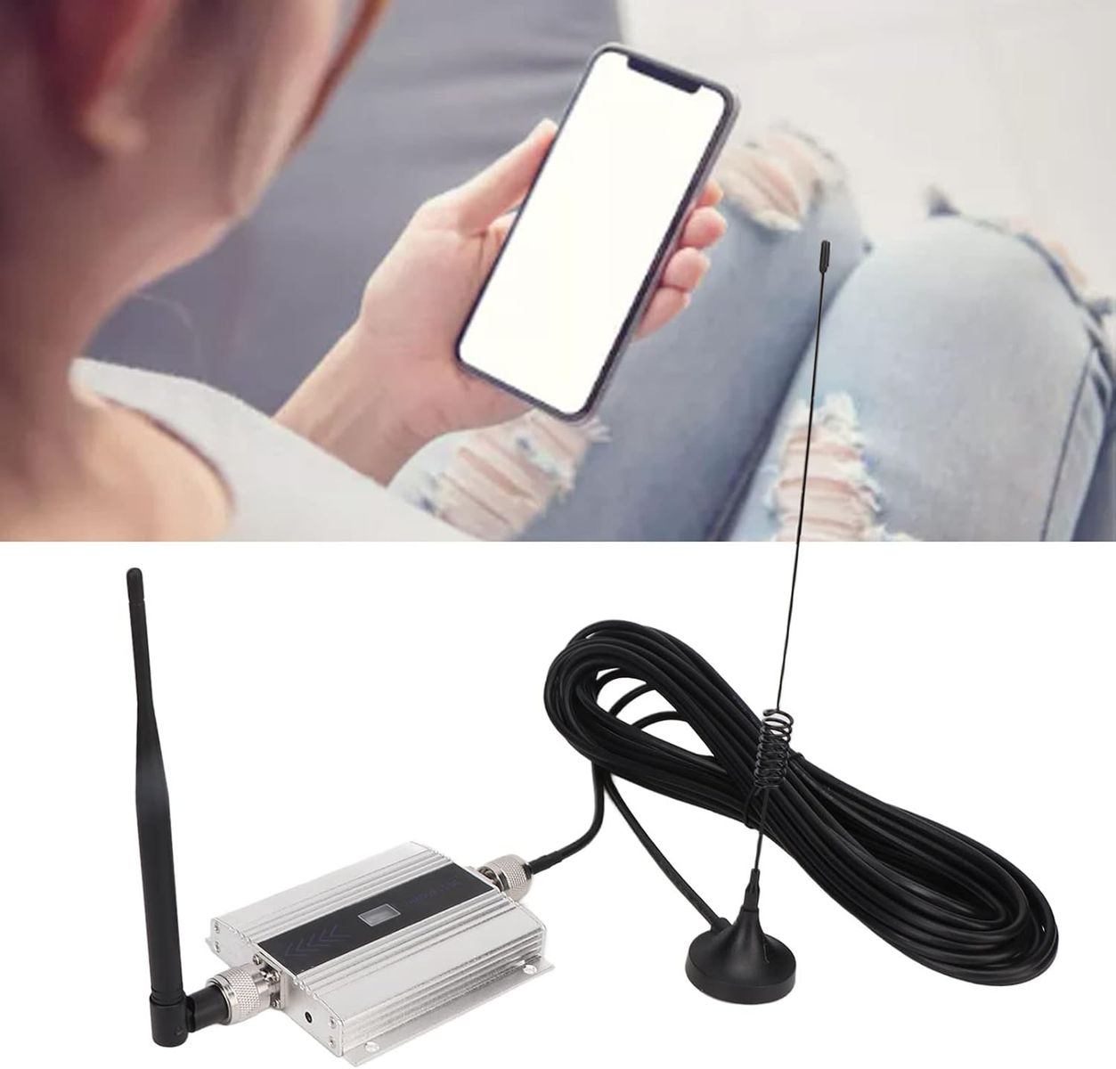 Tonysa Tonysaz6dhp1vekq-11 4G-Handyverstärker für Zuhause, Dual-Frequenz Handy-Repeater DCS 1800 MHz, Antenne, EU-Stecker