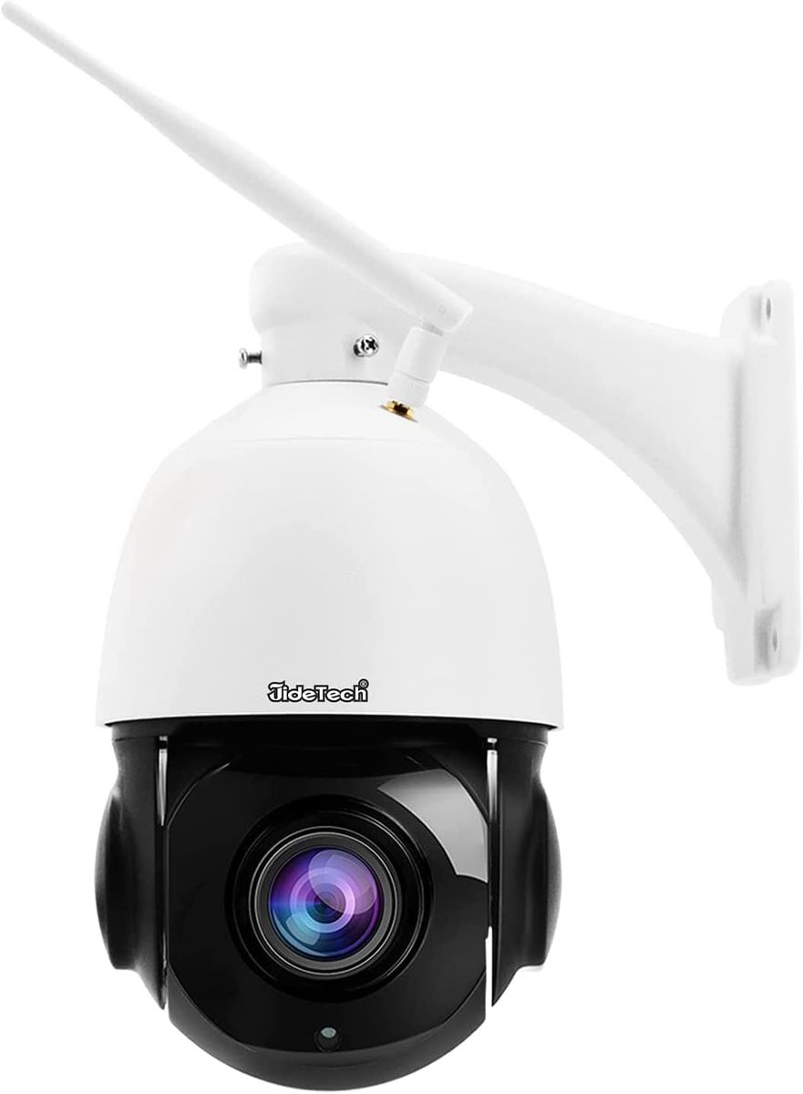 JideTech 5MP PTZ Wi-Fi Überwachungskamera Aussen 360° Dome Auto Tracking IP Kamera,20x optischer Zoom,Eingebautes Zwei Wege Audio,Humanoide Bewegungserkennung 70M IR Nachtsicht Eingebauter SD-Kartenschlitz Single