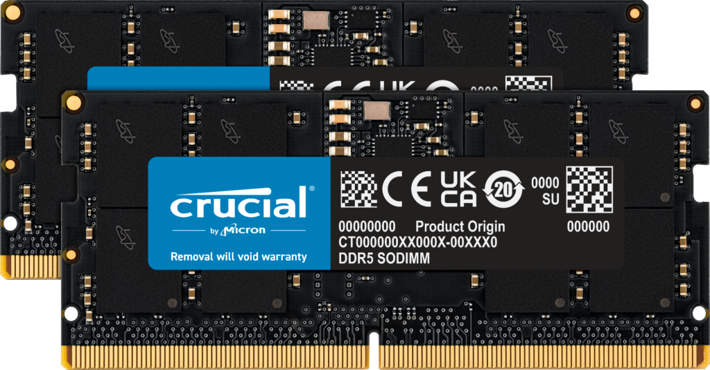 Crucial CT2K16G56C46S5 32 GB (2x16 GB) DDR5 ECC SO-DIMM 5600 MHz CL46 1.1 V Laptop-Speicher