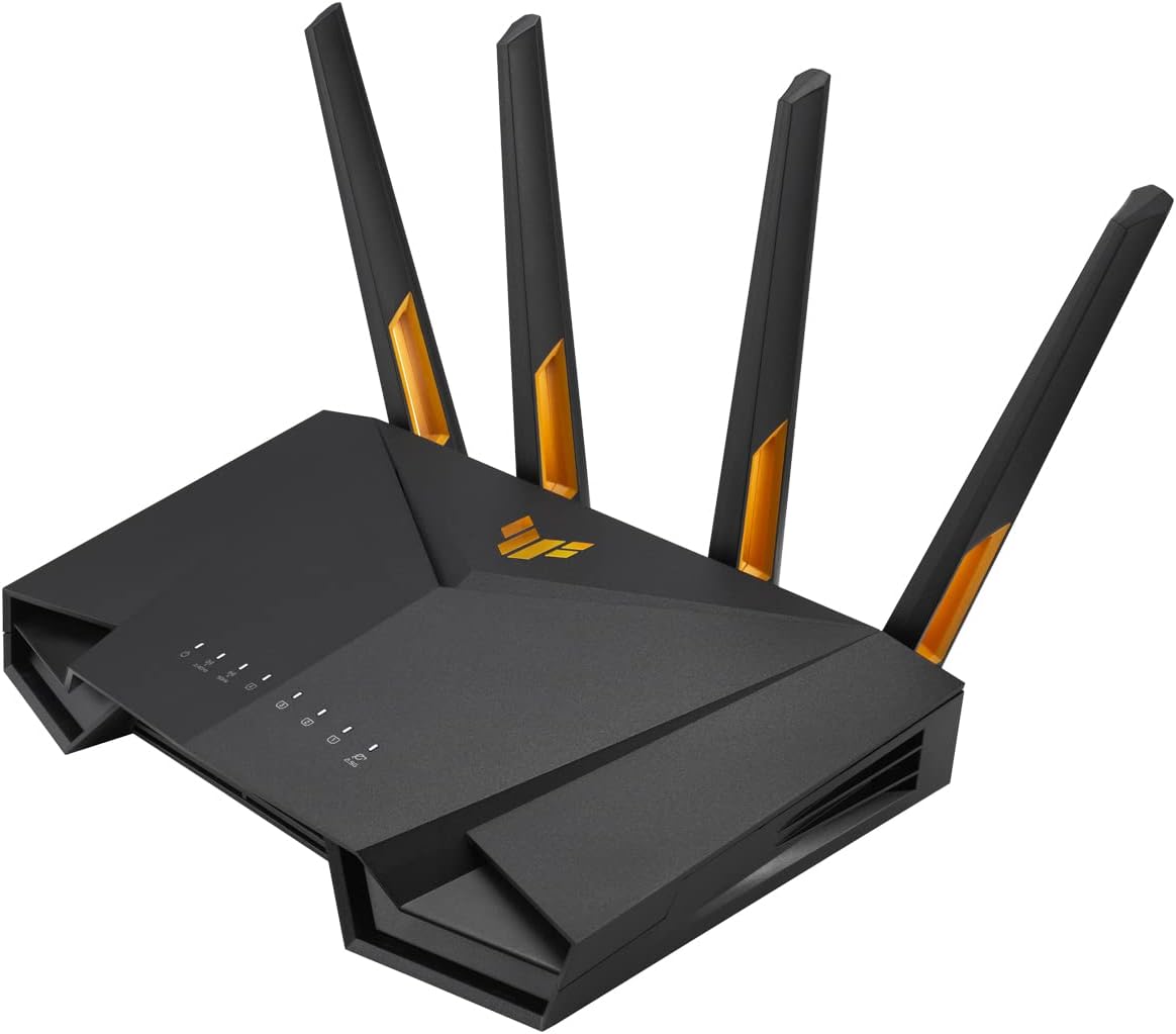 ASUS TUF Gaming AX4200 Dual Band WiFi 6 Gaming kombinierbarer Router (Tethering als 4G und 5G Router-Ersatz, WiFi 6, bis zu 4200 Mbit/s, Mobile Game Mode, 2,5Gbit/s Port, AiMesh, AiProtection Pro) TUF WiFi6 4.200 Mbit/s