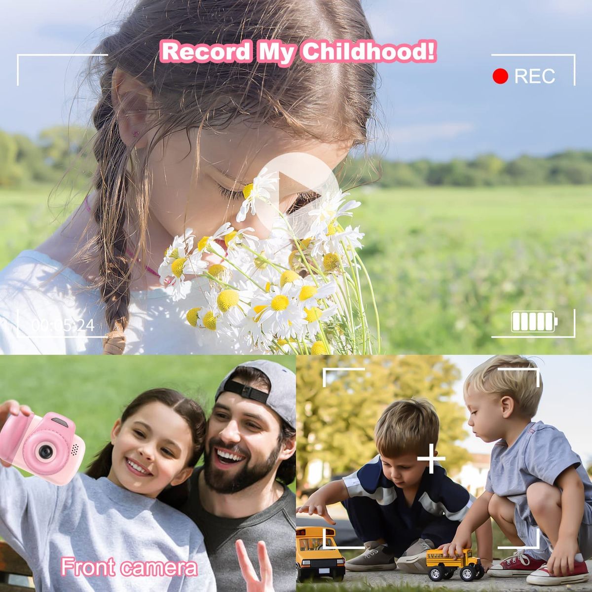 AONISE Kinderkamera,Fotoapparat, Selfie Digitalkamera Kinder, Videorecorder, mit Blitzlampe, Spielzeug ab Junge Und Mädchen, Geschenk Für Kinder Im Alter Von 3 Bis 12 Jahre(Rosa) AONISE Kinderkamera,Fotoapparat, Selfie Digitalkamera Kinder, Videorecorder, mit Blitzlampe, Spielzeug ab Junge Und Mädchen, Geschenk Für Kinder Im Alter Von 3 Bis 12 Jahre(Rosa)