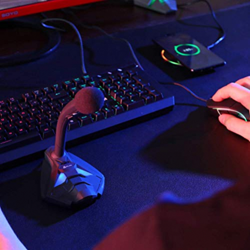 KLIM Voice V2 Desktop Mikrofon PC & MacOS & PS4 schwarz/blau