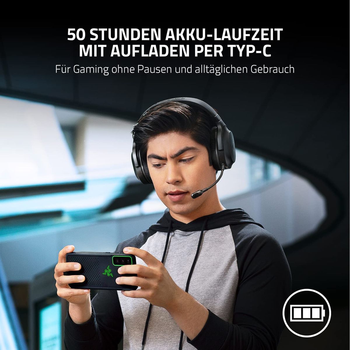 Razer Barracuda X Gaming & Mobile Headset Dual Wireless + 3.5mm Virtual 7.1 Surround-Sound Multi-Plattform Black