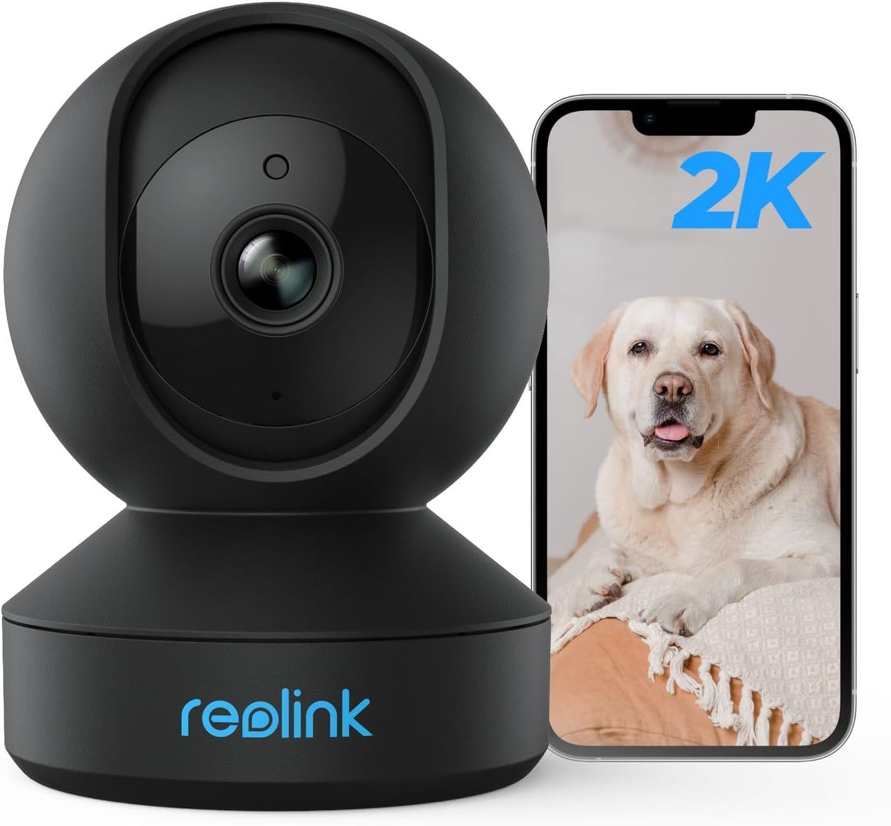 Reolink E1-B Indoor Überwachungskamera, WLAN, 2K 3MP, 355° Schwenk & 50° Neigung, IR-Nachtsicht 12m, 2-Wege-Audio, Personen- & Haustiererkennung, Baby Monitor, microSD