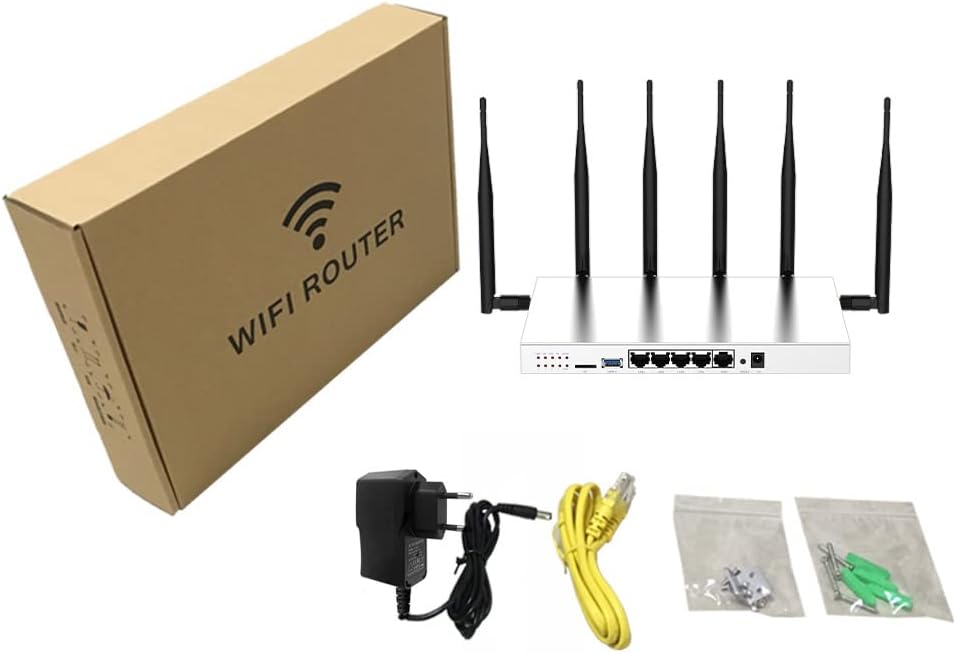 Zbtlink (WG3526) 4G LTE Router AC1200 Dual Band Cat 6 Gigabit WiFi 4G Wireless Router mit industriellem Metallgehäuse/abnehmbaren externen 6×5dBi Antennen/SIM Kartensteckplatz Entsperrter USB3.0 Port