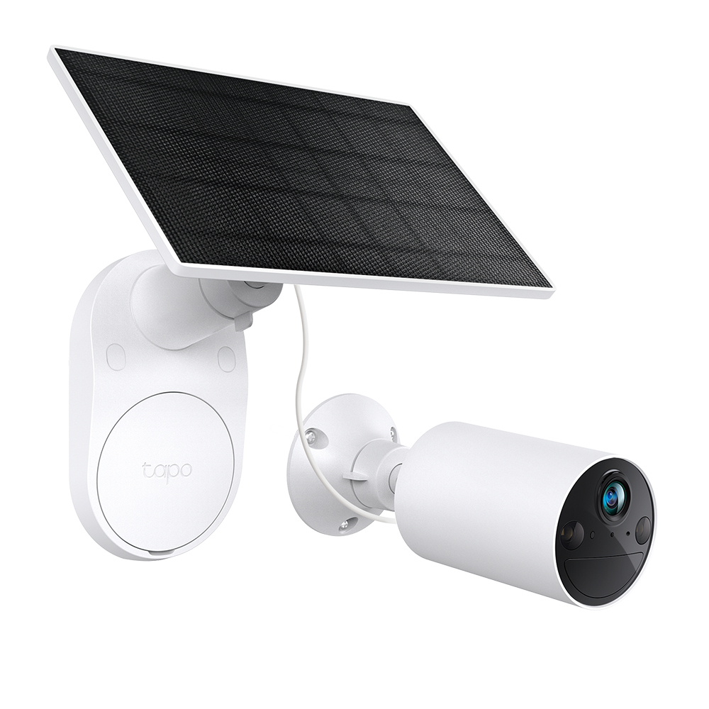 TP-Link Tapo TC82 KIT Indoor & Outdoor Sicherheitskamera, Akku & Solar, WLAN, 3 MP (2304 x 1296), Nachtsicht 9,1 m, IP65, Decke/Wand/Tisch, Weiß, v2.0, EU