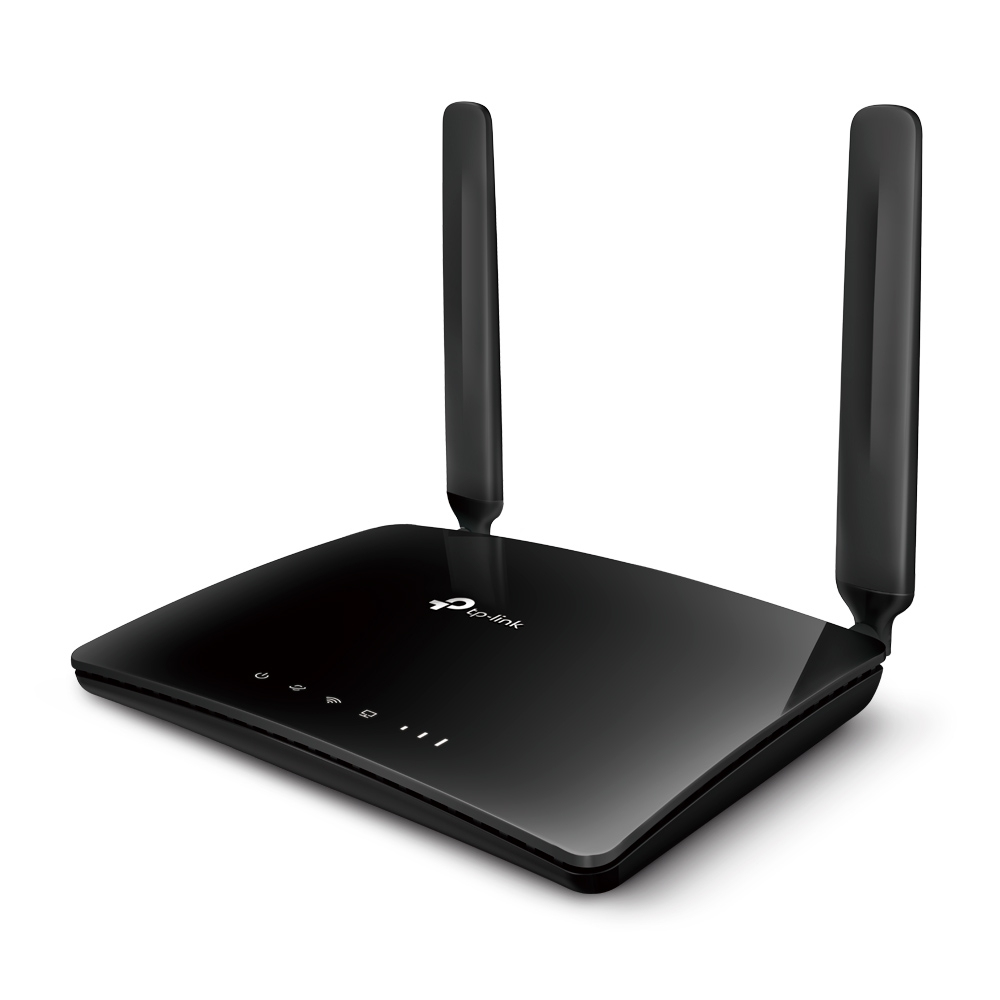 TP-Link Archer MR200(SE) V7.0 AC750 Dual-Band 4G LTE Router, SIM-Slot, Ethernet-WAN, 4x LAN 10/100, 2x externe Antennen, Schwarz