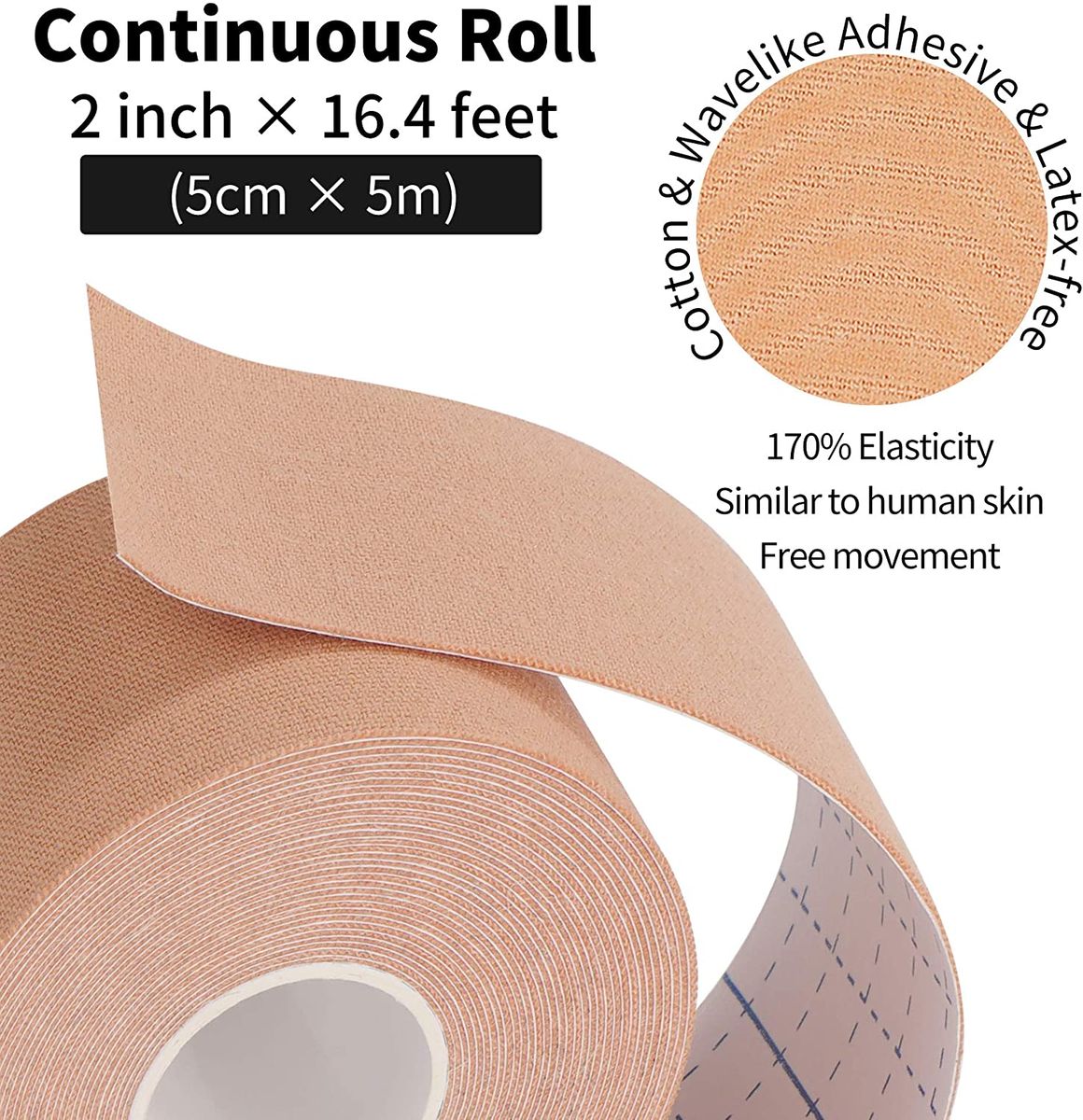 Fitop Kinesiology Tape Knee and Muscle Support, Kinesiotapes Sports Tape for Pain Management & Physiotherapy (3 Pack)