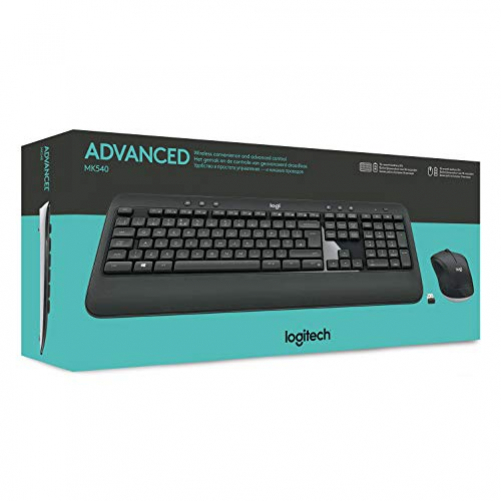 Logitech Advanced MK540 USB Deskset Tastatur Maus schwarz weiß ES-Layout