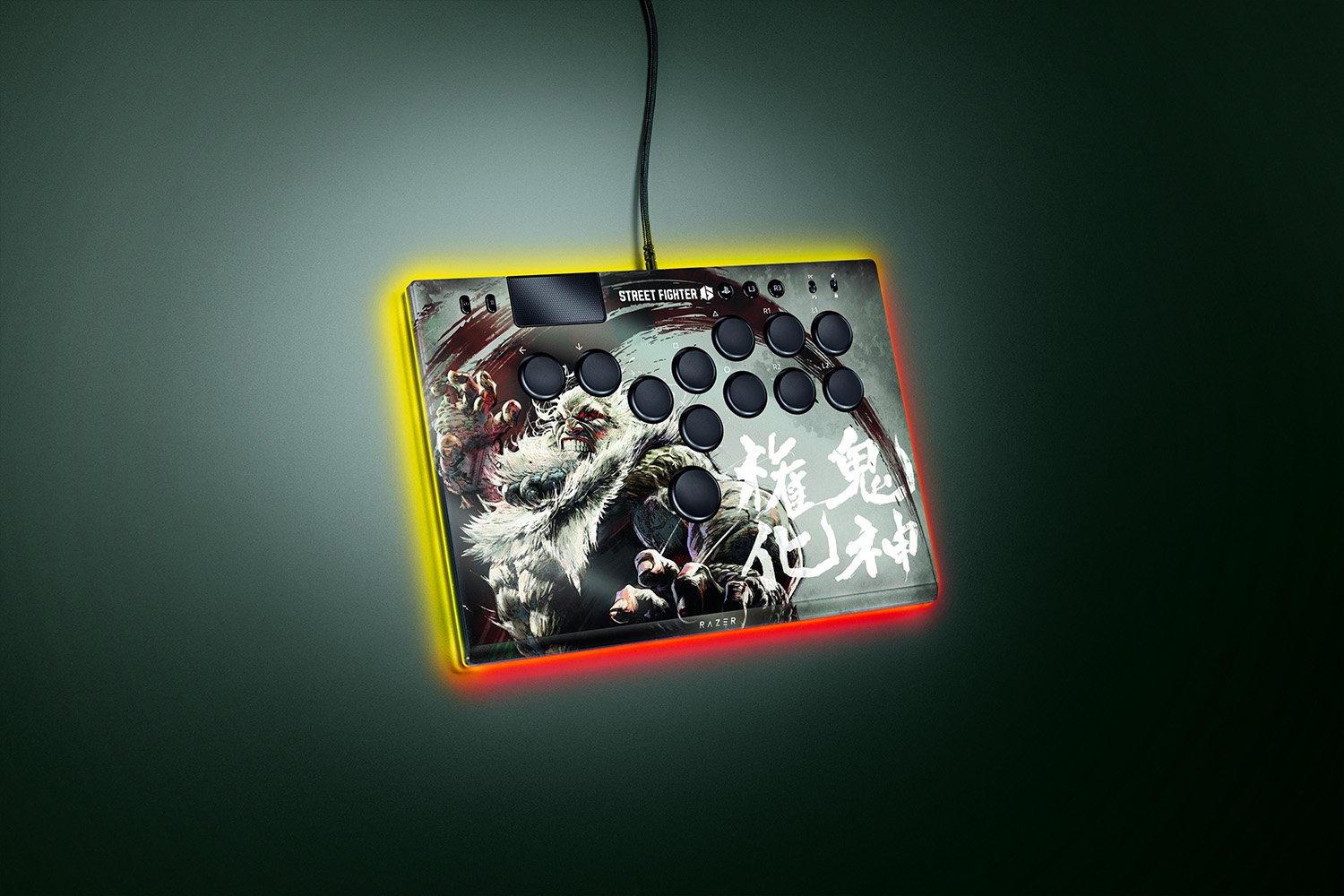 Razer Kitsune SF6 Fighters Edition: Akuma All-Button Optical Arcade Controller for PS5 and PC