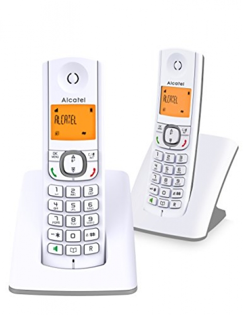 ALCATEL F530 DECT-Telefon Grau, Weiu00df Anrufer-Identifikation - Plug-Type C (EU) (FR Version)