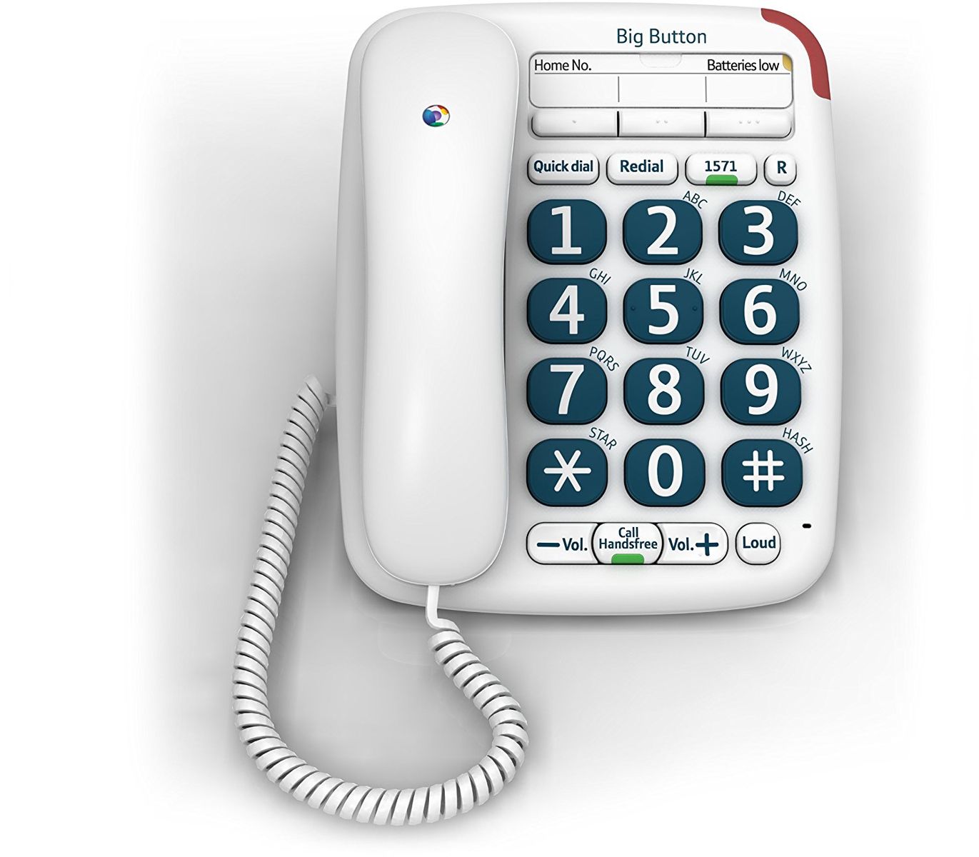 BT BIG BUTTON 200 CORDED TELEPHONEWHITE