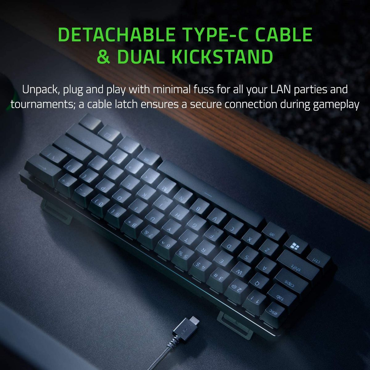 Razer Huntsman Mini Gaming Keyboard Optical Purple Switches Chroma RGB ESP Layout - QWERTY