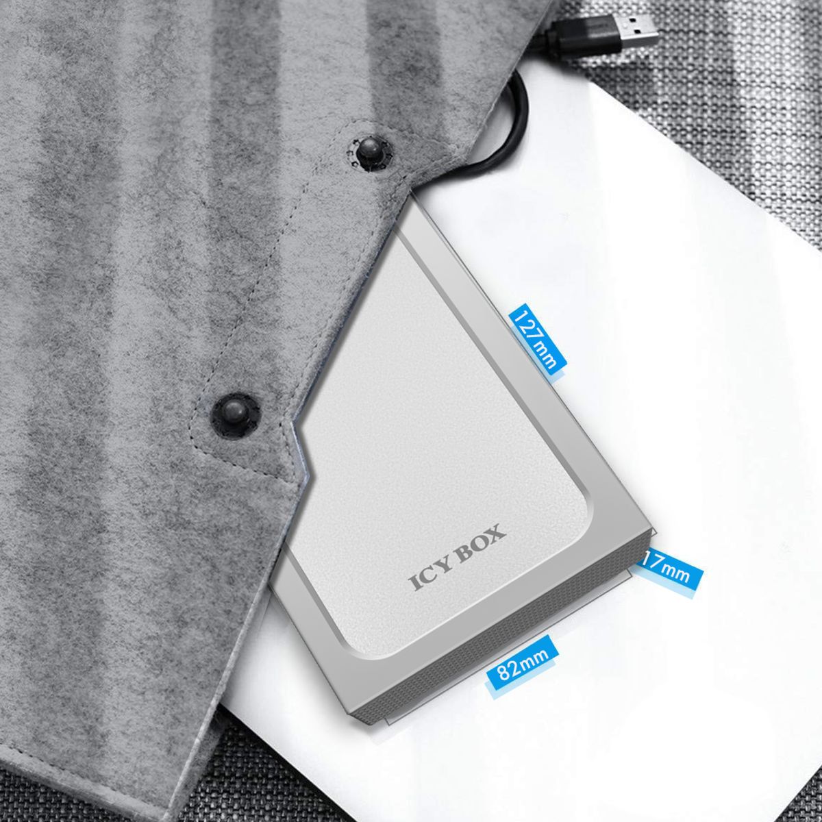ICY BOX IB-241WP HDD / SSD-Gehäuse Anthrazit, Silber 2.5"