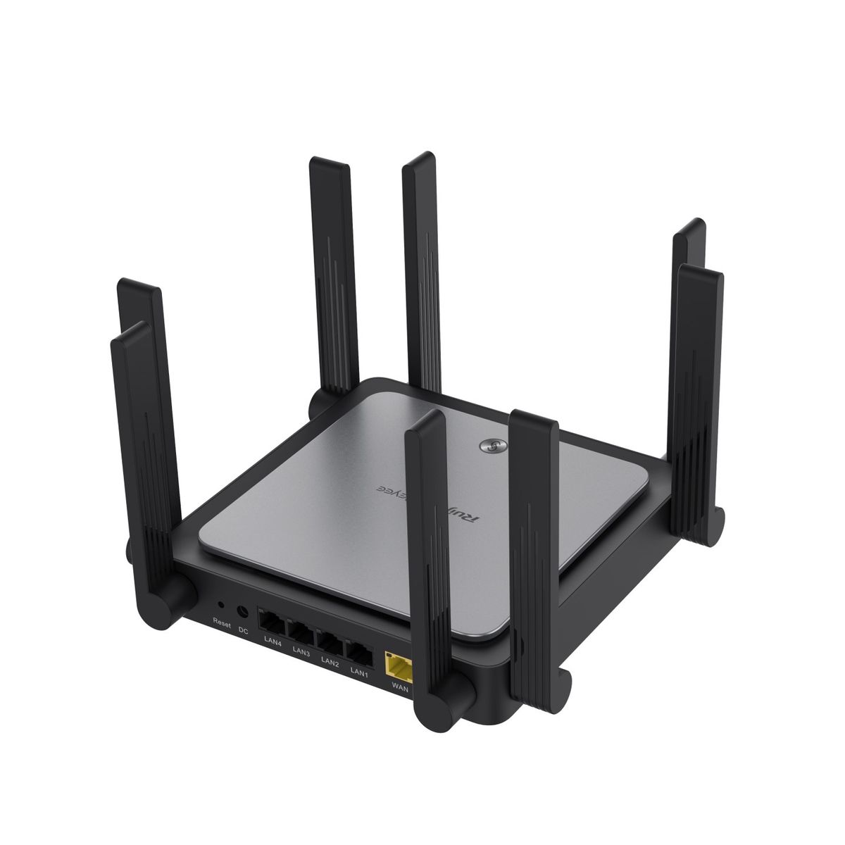 Ruijie Networks RG-EW3200GX PRO WLAN-Router, Dual-Band (2,4/5 GHz), Wi‑Fi 6 (802.11ax) 2402 Mbit/s, Gigabit Ethernet, 4x LAN, Ethernet-WAN, MU-MIMO, Schwarz