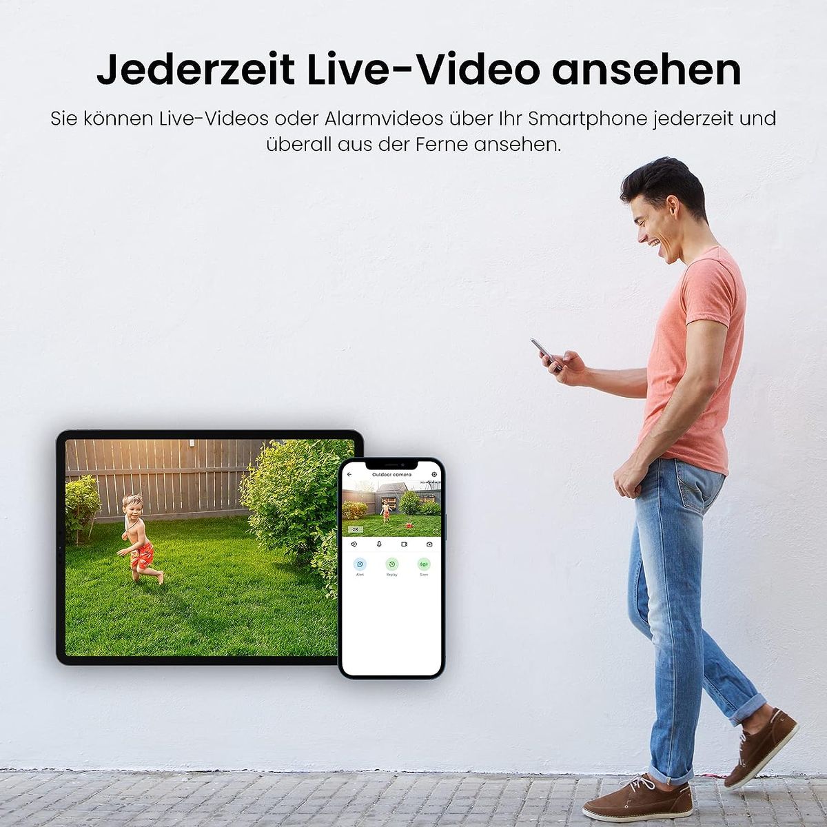 wansview Überwachungkamera Aussen WLAN - 2K WLAN Kamera Outdoor, WiFi Camera mit Datenschutzbereich, Zwei-Wege-Audio, SD Kartenslot, RTSP, Fernzugriff Y1 (Weiß)