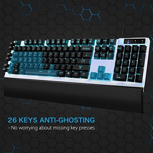 [7 LED backlits 10 Millionen Clicks] Gaming Tastatur VicTsing programmierbar Mechanische Feel Gaming Tastatur mit programmierbare Tasten und Multimedia Funktion Schlüssel für Gamer & typists
