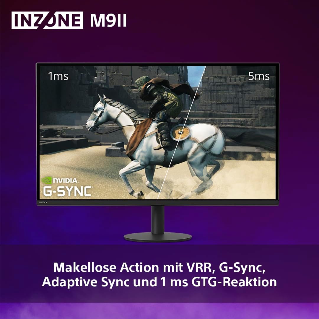 Sony INZONE M9II 27" 4K Ultra HD PC Gaming Monitor: 2160p Auflösung - 160Hz Bildwiederholfrequenz - 1ms GTG - DCI-P3 95% Spektrum - Full Array LED - G-Sync - Adaptive Sync - VRR, Schwarz