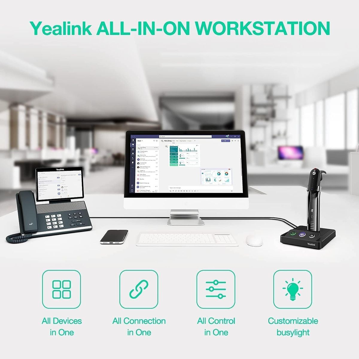 Yealink WH63 Konvertierbares drahtloses DECT-Headset Teams Yealink WH63 Konvertierbares drahtloses DECT-Headset Teams