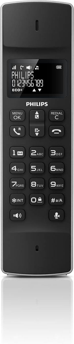 PHILIPS Schnurloses Telefon Linea M4501B/01 Single - 1'6-Zoll-Display - Telefonbuch - Rufnummernerkennung - Große Reichweite - Schwarz