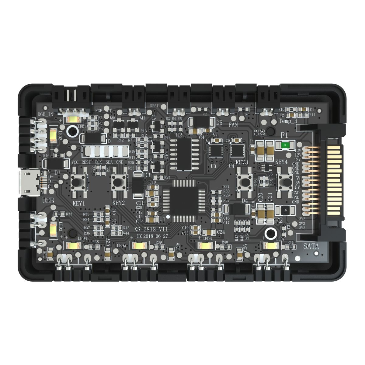 Cooler Master MFP-ACBN-NNUNN-R1 LED-Controller, SATA-Anschluss, 1x Micro-USB, Schwarz, 53 x 88 x 15 mm