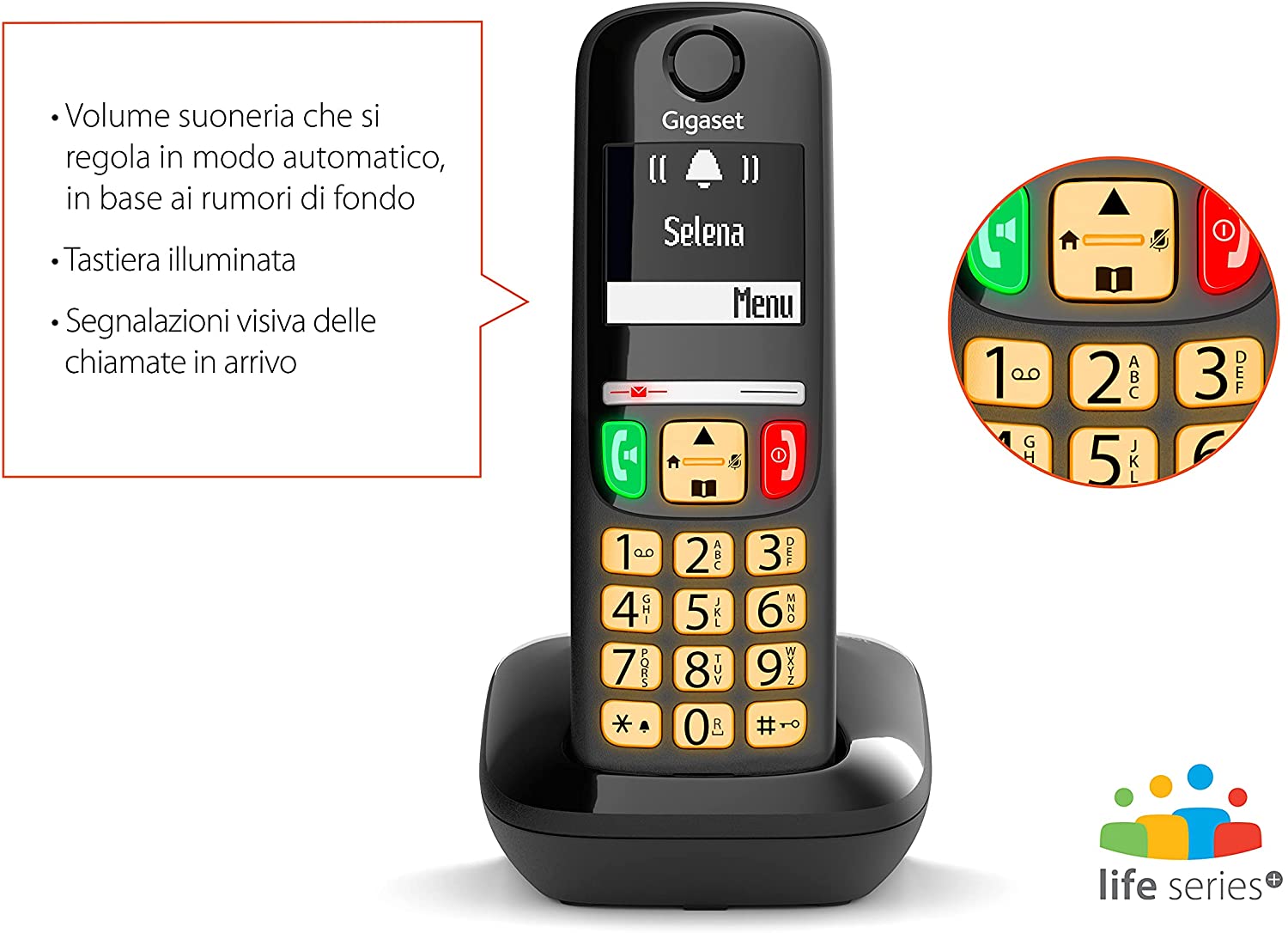Gigaset E275 Duo Two cordless phones large keys loud ring tones