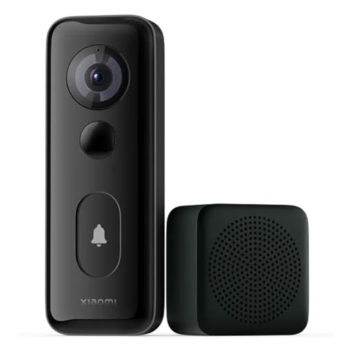 Xiaomi Smart Doorbell 3S Video-Türklingel, Akku 5200 mAh, IP65, 2‑Wege-Audio, WLAN 2,4 GHz, Nachtsicht, Verkabelt & Kabellos, Schwarz