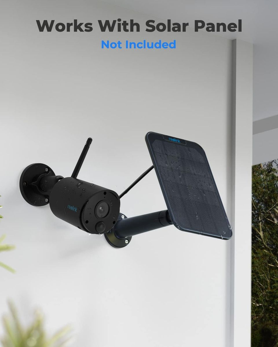 Reolink Überwachungskamera Akku Aussen, 2K 3MP Wiederaufladbare Kabellose WLAN IP Kamera Outdoor mit KI-Erkennung, PIR-Sensor, Zeitraffer, 10m IR-Nachtsicht, microSD-Kartenslot, Argus Eco in Schwarz