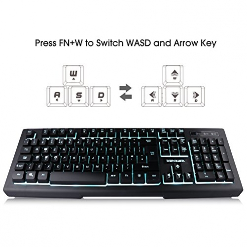 DBPower kabelgebundene USB Gaming Tastatur schwarz UK-Layout