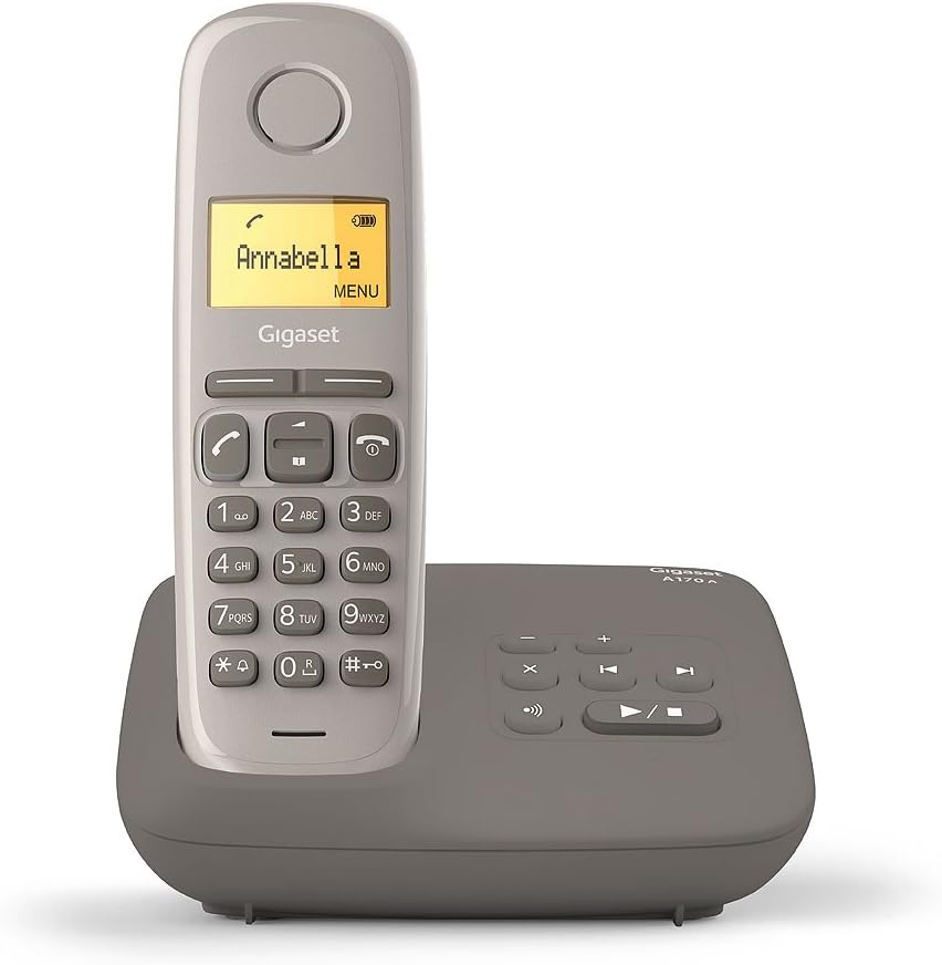 Gigaset AL170A Solo Schnurlostelefon DECT/Gap Anrufbeantworter, Taupe taupe Solo Anrufbeantworter Einzigartig
