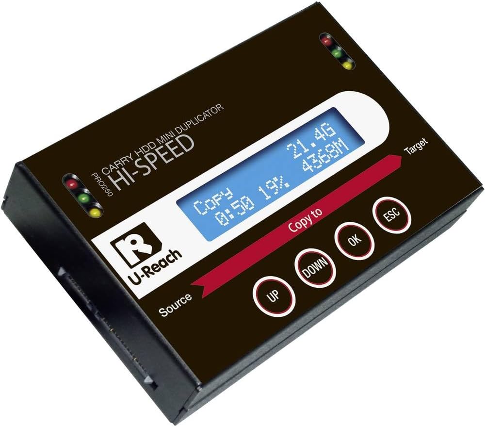 Renkforce PRO250 1fach Festplatten-Kopierstation SATA mit Löschfunktion, tragbar