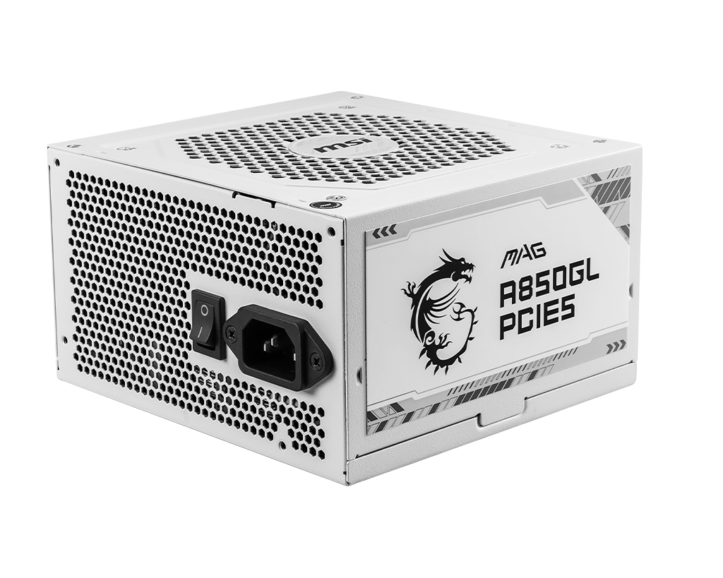 MSI MAG A850GL PCIE5 WHITE Netzteil 850 W Vollständig modular 80 PLUS Gold ATX 12 cm Lüfter Weiß EU Plug-Type F