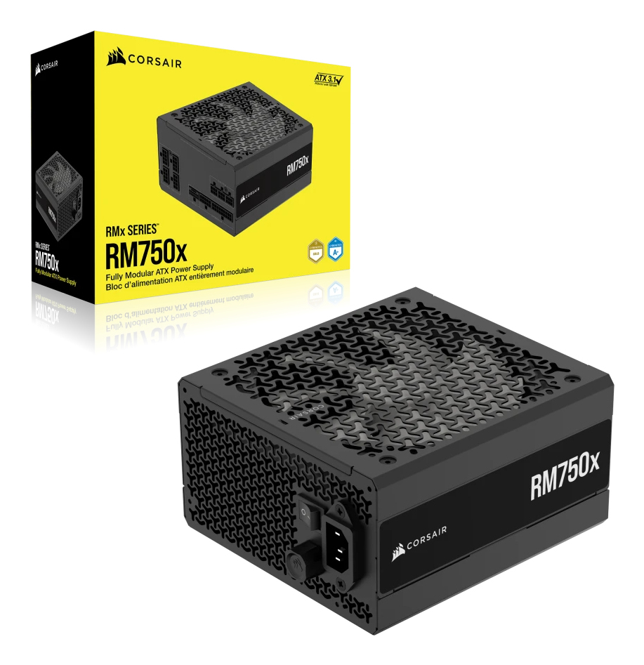 Corsair RMx RM750x Netzteil 750 W, ATX, Voll modular, 24-pin ATX, 80 PLUS Gold, 14 cm Lüfter, Schwarz, EU