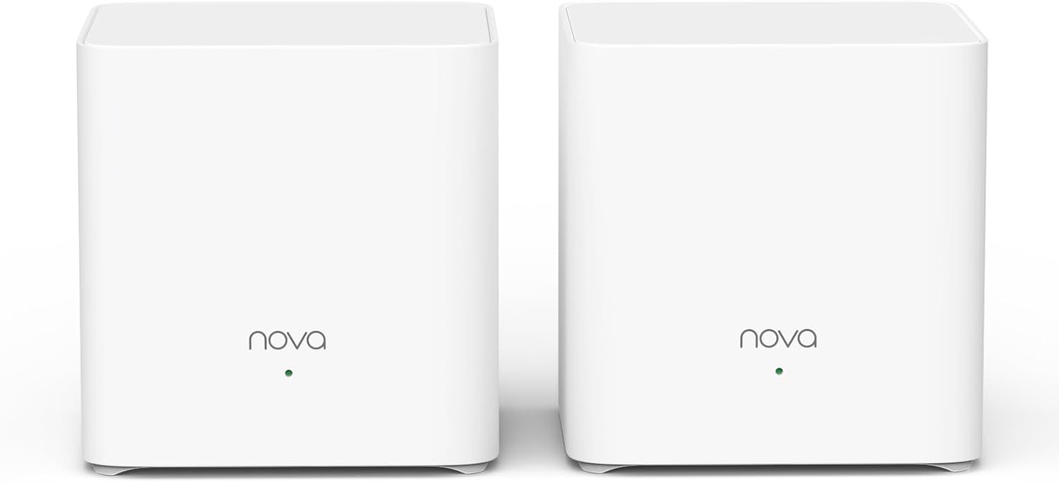 Tenda Nova Mesh WLAN WiFi 6 System, AX1500 Dualband WLAN Mesh Repeater & Router Kompatibel mit Amazon Alexa, mpfohlen für Häuser mit 2-4 Schlafzimmern,OFDMA und MU-MIMO 2er-Pack