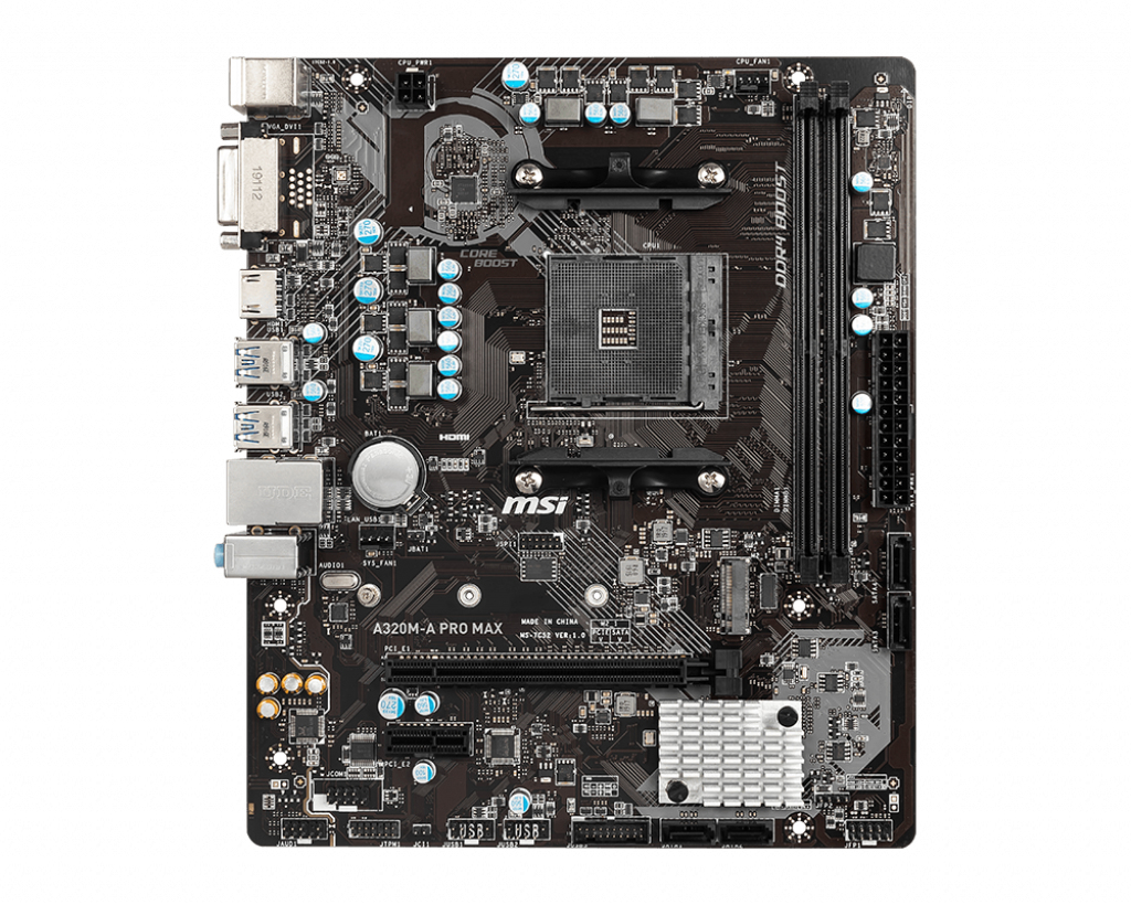 MSI A320M-A PRO MAX Motherboard AMD A320 Socket AM4 micro ATX