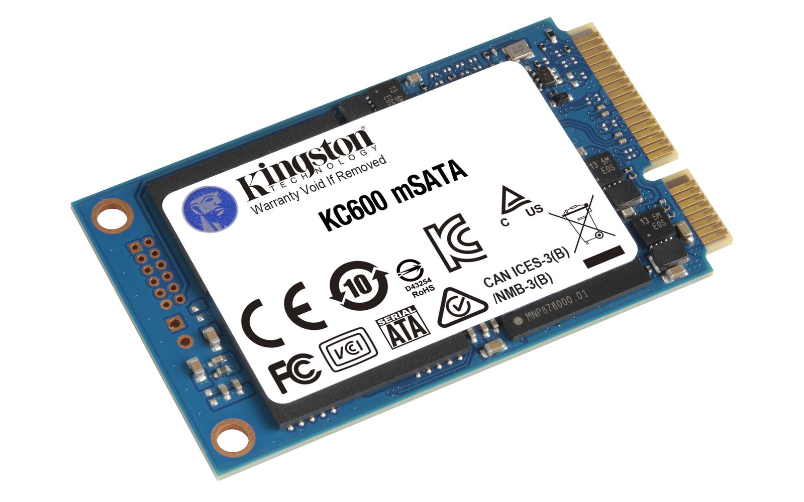 Kingston Technology SKC600MS/256G 256GB mSATA SSD SATA III 6 Gbit/s 550/500 MB/s 3D TLC AES 256-Bit
