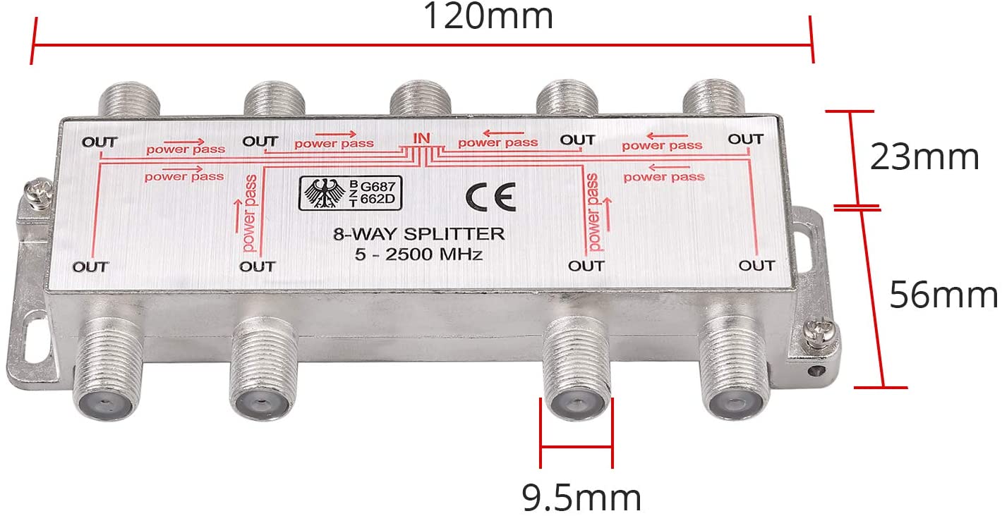 Neoteck 8-Way Coax Cable Splitter MoCA 5-2500MHz, Coaxial Splitter