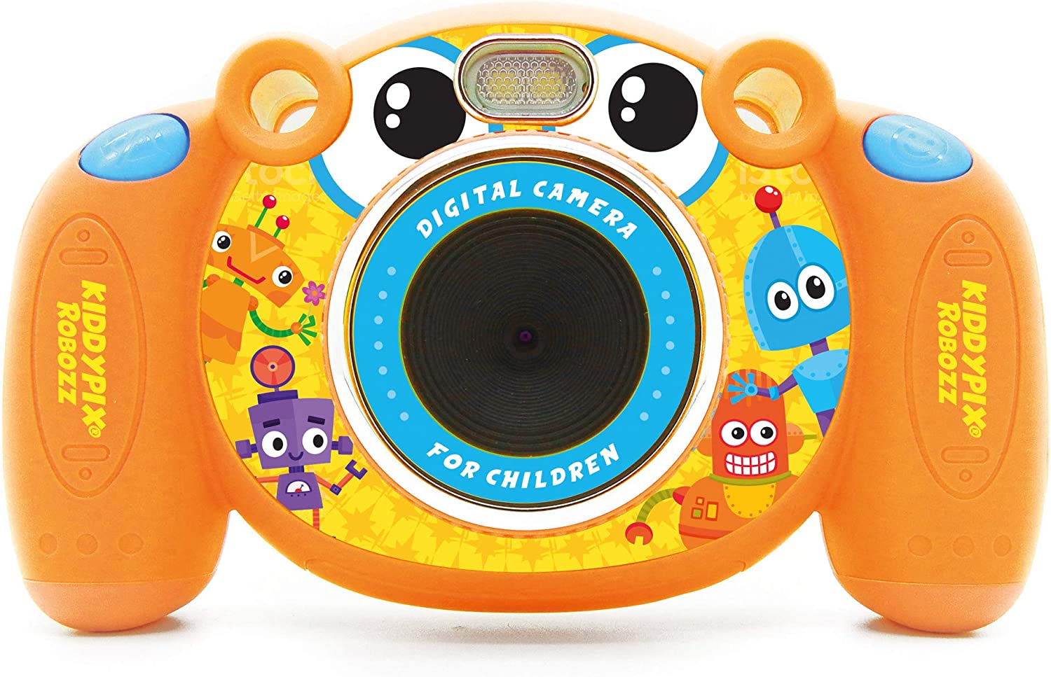 Easypix Kiddypix Robozz Kinderkamera mit Fotorahmen, mit Spielen, bis zu 5 MP Auflösung, 5 cm (2 Zoll) Display, Orange, 10092