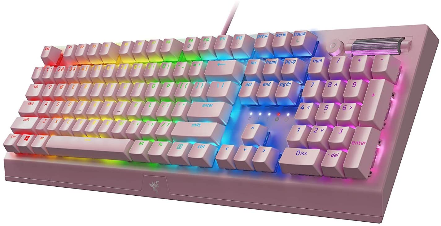 RAZER BlackWidow V3 Mechanical Gaming Keyboard - Green Mechanical Switches - Tactile & Clicks - RGB Chroma Lighting, PINK (USA Layout - QWERTY)