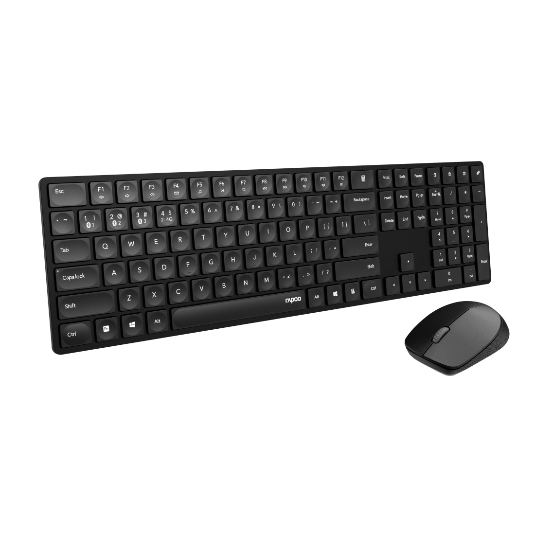 Rapoo 8020M Tastatur Maus enthalten Bu00fcro Bluetooth Schwarz - (DEU Layout - QWERTZ)